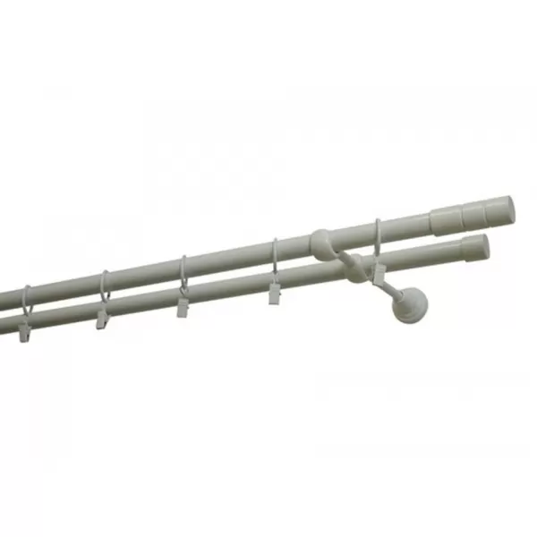 Dvojitá záclonová souprava VÁLEC 19/300cm, bílá lesklá