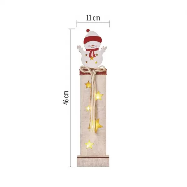 EMOS 5LED XMAS WOOD SNOWMEN 2AA T WW DCWW12