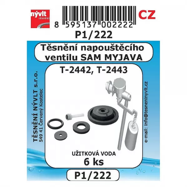 Těsnění wc napouštěcí zařízení T2442 SAM Myjava