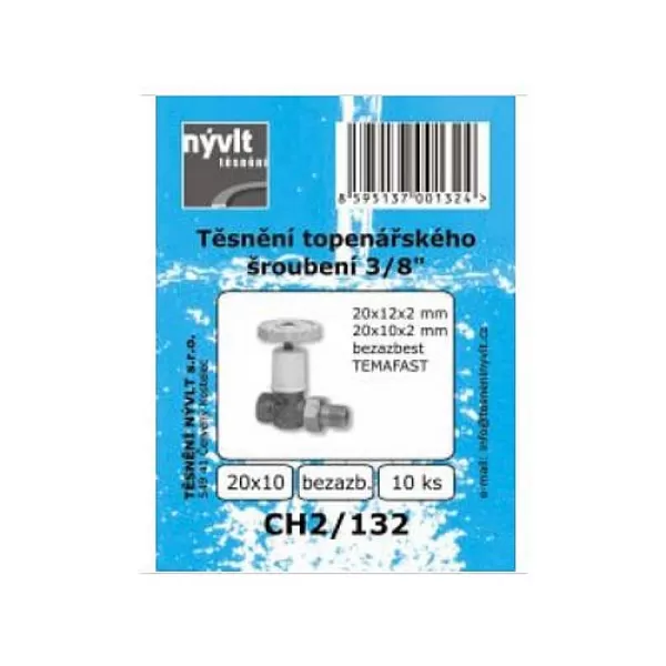 Těsnění topenářské 3/8" ventil 20x13x2 CH2/132