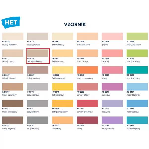 HET Klasik COLOR 0238 - béžový muškátový - 7kg + 1kg