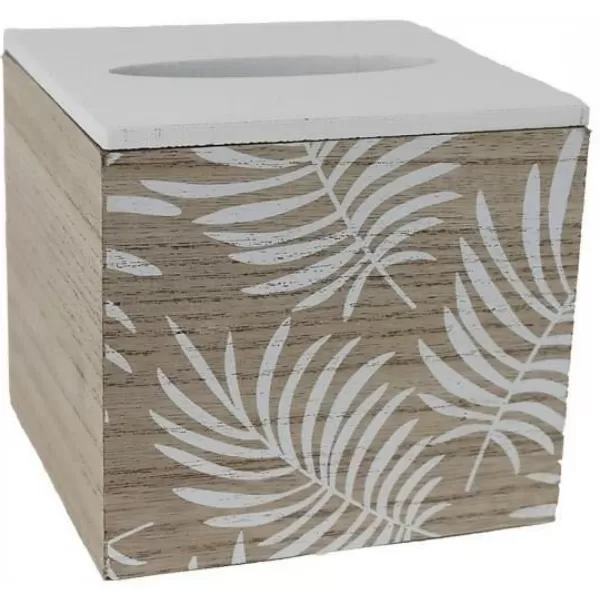 Box na papírové kapesníky béžový/bílý 14x14x13 cm