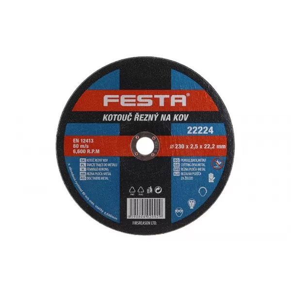 Kotouč na kov řezný 230x2,5x22,2 Festa