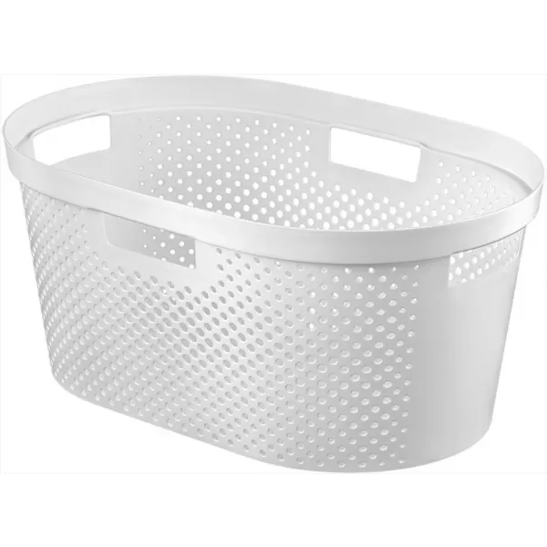 Koš na čisté prádlo INFINITY 40L puntíky bílý