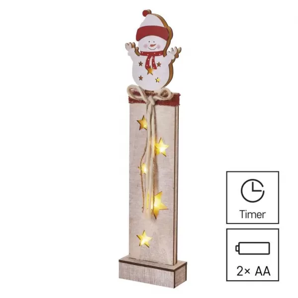EMOS 5LED XMAS WOOD SNOWMEN 2AA T WW DCWW12