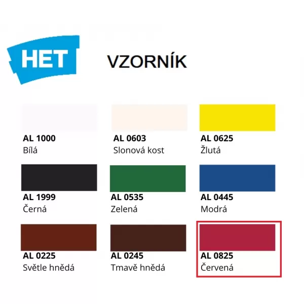 HET Akryl červený lesk 0825 0,7kg