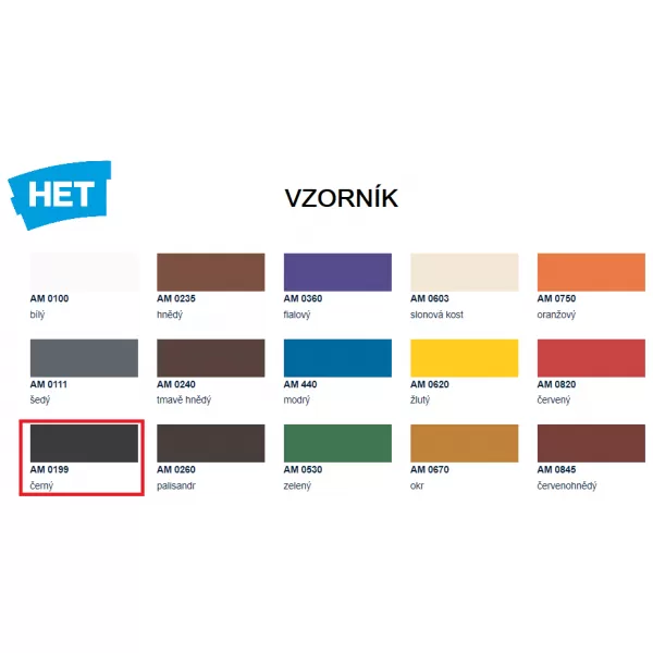 HET Akryl Mat 0199 - černá - 0,7kg