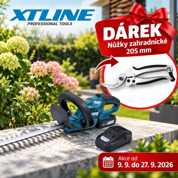 XT Aku nůžky na živý plot 18 V +baterie 2.0 Ah + nabíječka 2,4 A