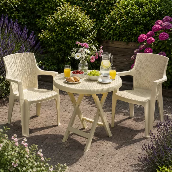 Stůl skládací TEO průměr 70cm champagne MP1455