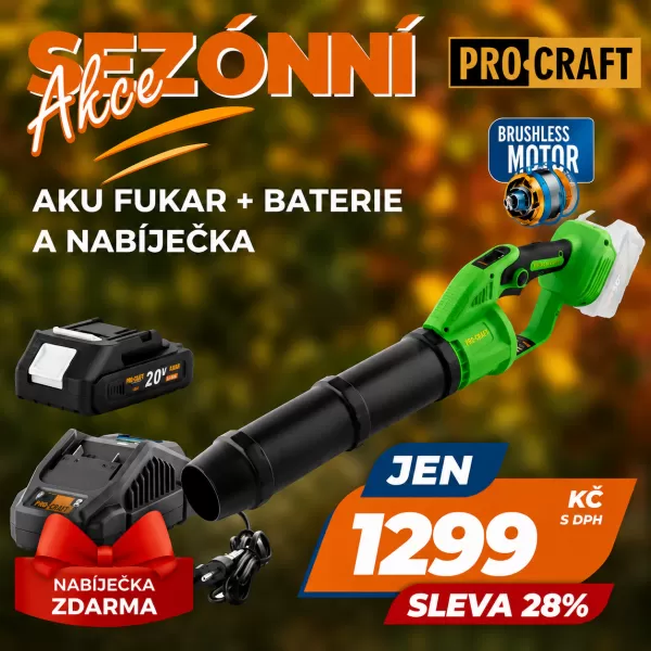 PROCRAFT Aku fukar PB24 + baterie akumul. 20V Li-ion, 2000mAh 20/2A + nabíječka 20/2.4A Fast Charge