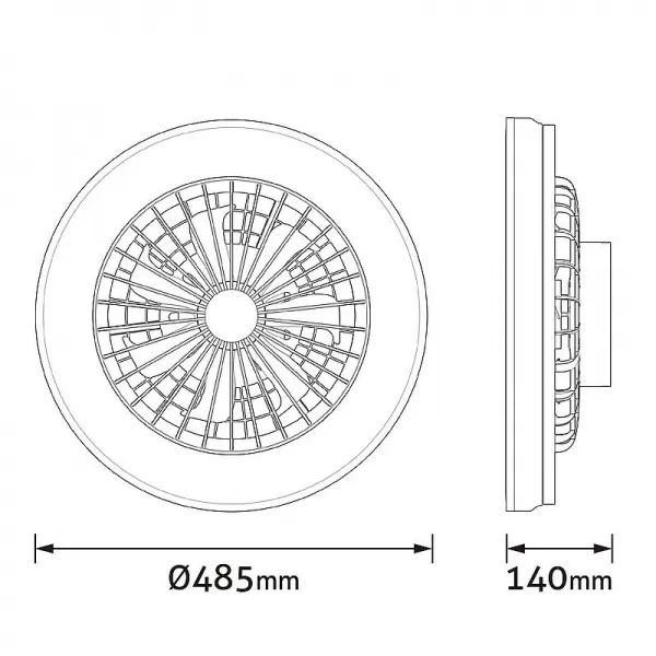 NIPEKO Stropní ventilátor WHITNEY 48W černý