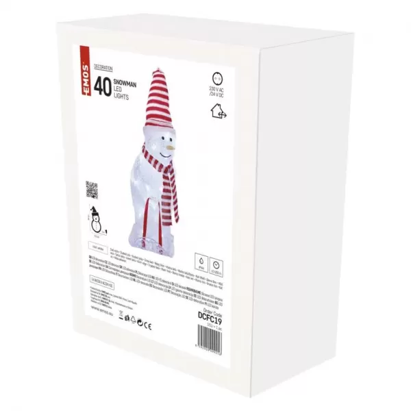 EMOS 40LED XMAS SNOWMAN IP44 CW DCFC19