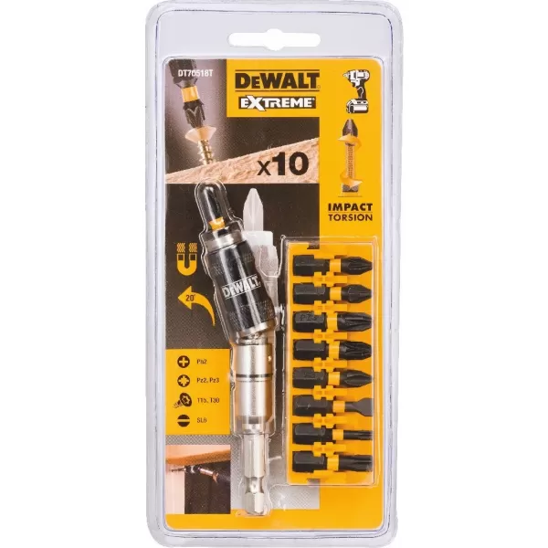 DEWALT Set 10-dílný s úhlovým nástavcem DT70518T