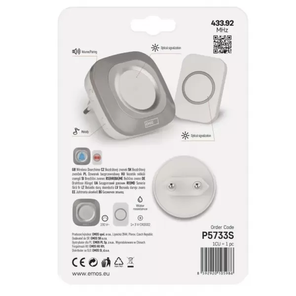 EMOS Zvonek bezdrátový P5733S AC