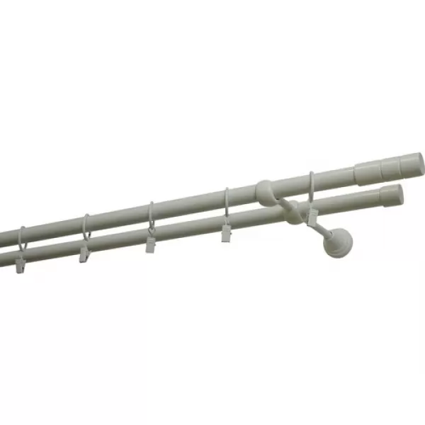 Dvojitá záclonová souprava VÁLEC 19/240cm, bílá lesklá