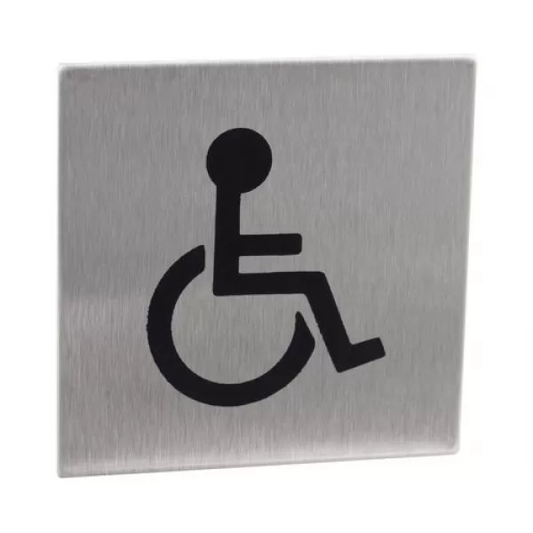 Znak rozliš.WC invalidé 60x60mm samol.nerez