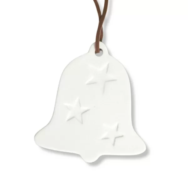 Dekorace-Zvonek bílý porcelán 7cm