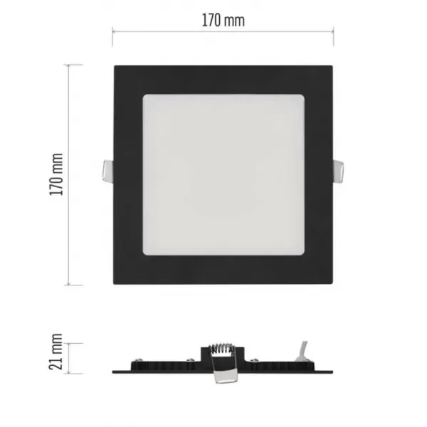 EMOS LED podhledové svítidlo NEXXO černé, 17,5x17,5 cm, 12,5 W, teplá/neutrální bílá (ZD2333)