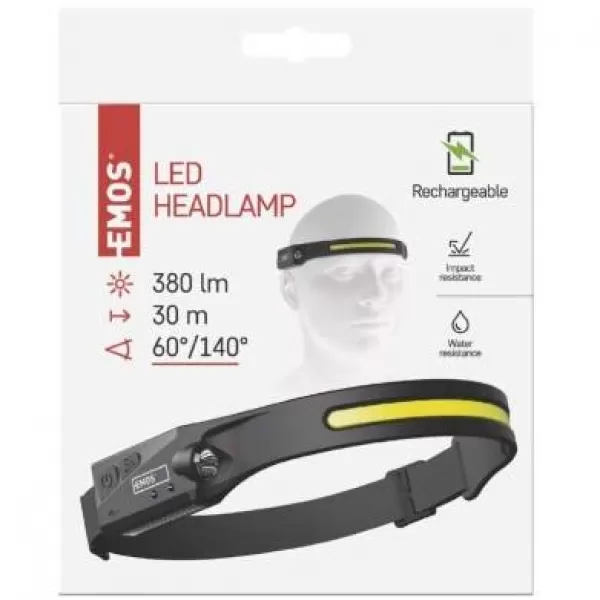 EMOS Čelovka COB+LED nabíjecí