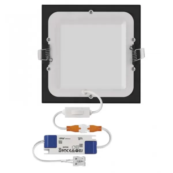 EMOS LED podhledové svítidlo NEXXO černé, 17,5x17,5 cm, 12,5 W, teplá/neutrální bílá (ZD2333)