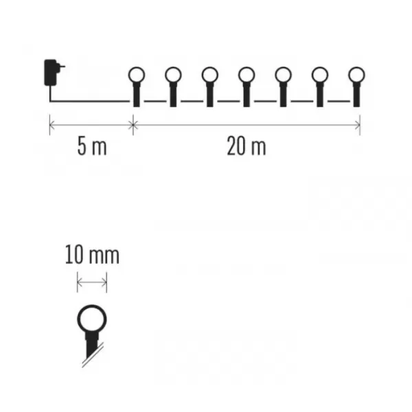 EMOS 200LED XMAS CHERRY TIMER 20m CW