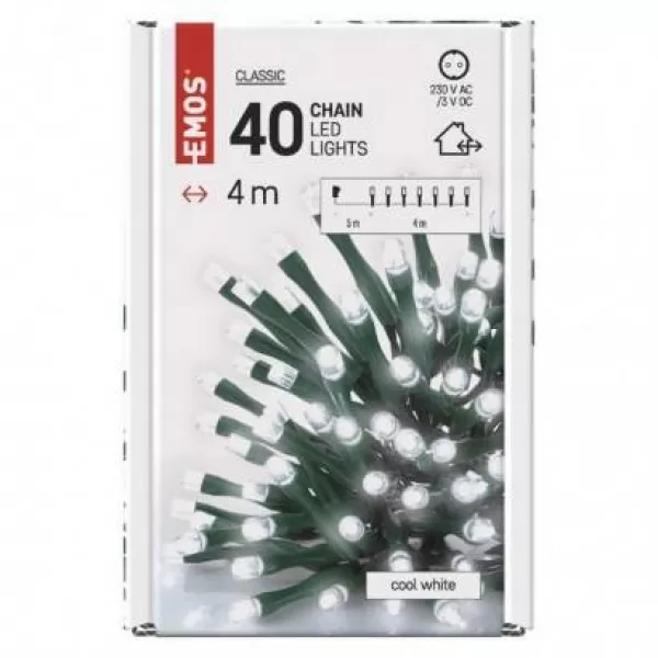 EMOS 40LED XMAS CLS TIMER 4M CW D4AC01