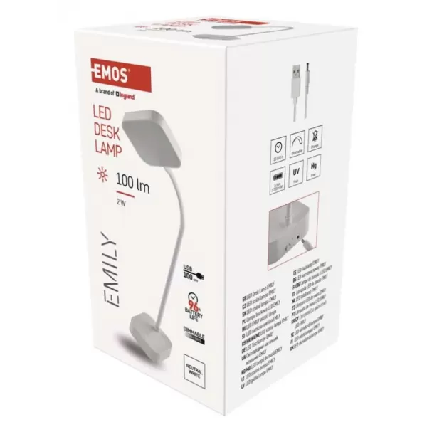 EMOS LED stolní lampa EMILY, bílá (Z7627)