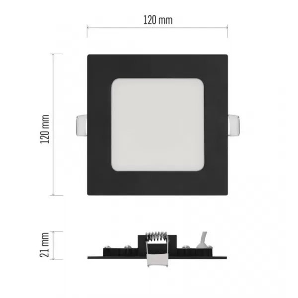 EMOS LED podhledové svítidlo NEXXO černé, 12x12 cm, 7 W, teplá/neutrální bílá (ZD2323)