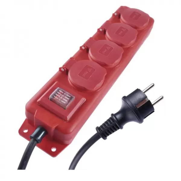 EMOS Prodlužka 4x2P+PE IP 44,3M,guma /neopren /P14131/