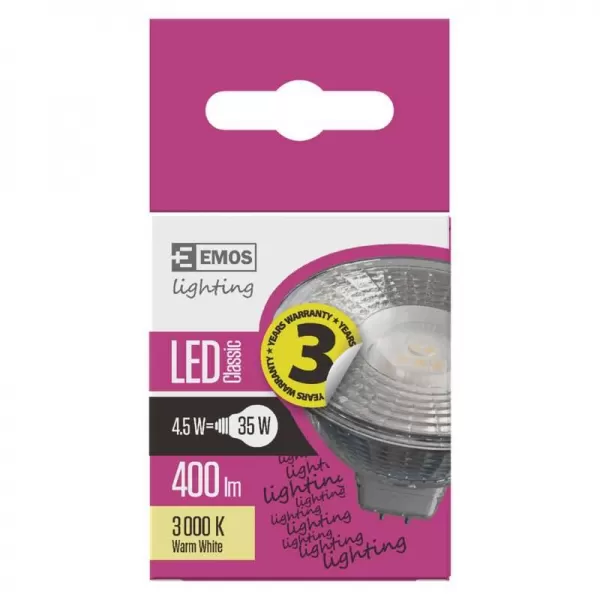 EMOS LED CLS MR16 4,5W GU5,3 WW ZQ8433