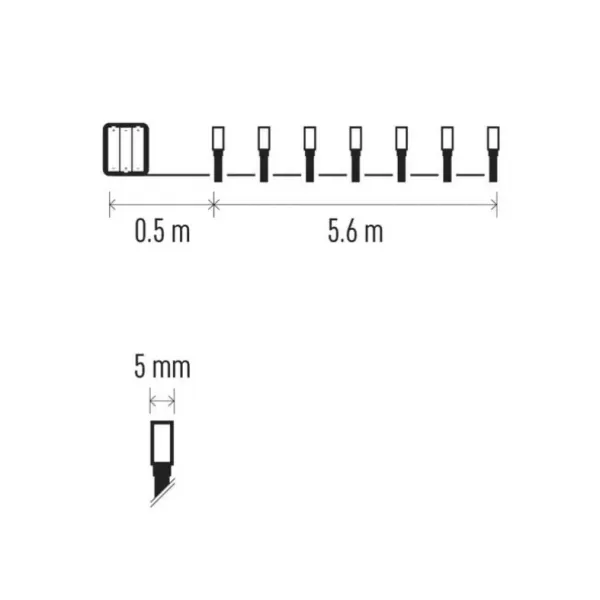 EMOS 80LED XMAS 3AA IP44 5,6m WW D4FW02
