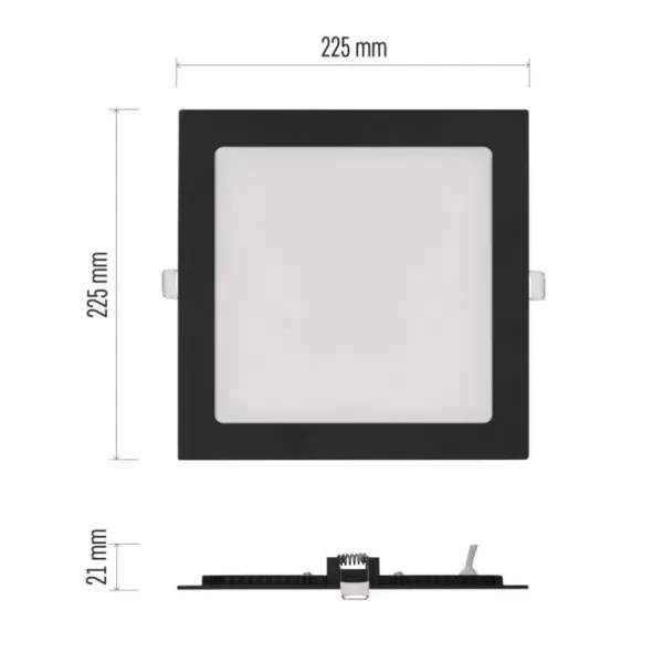 EMOS LED podhledové svítidlo NEXXO černé, 22,5x22,5 cm, 18 W, teplá/neutrální bílá (ZD2343)