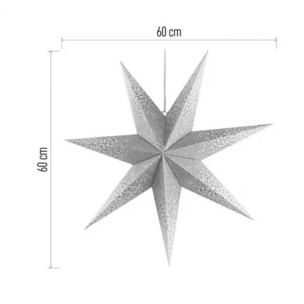 EMOS PAPER STAR SILVER 60CM E14 (DCAZ08)