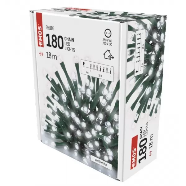 EMOS D4AC04 180LED XMAS CLS TIMER 18M CW