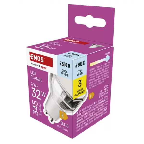 EMOS LED CLS MR16 3W(32W) 345Im GU10/ ZQ8E19