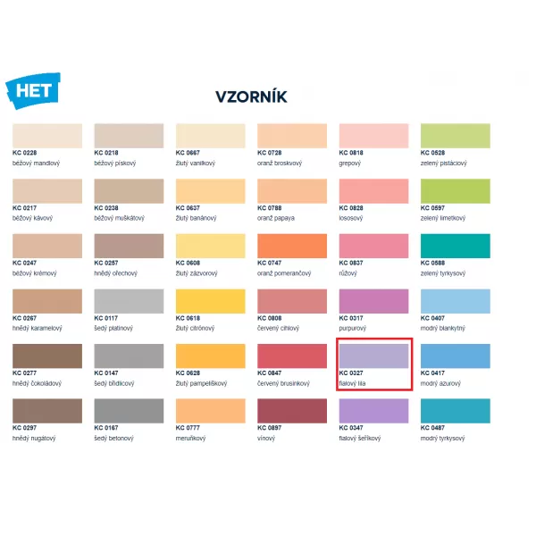 HET Klasik COLOR 0327 - fialový lila - 7kg + 1kg