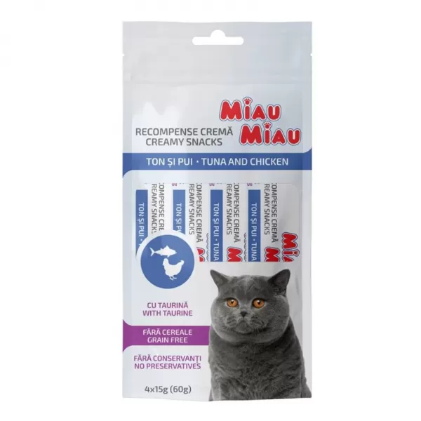 JUKO Miau Miau Creamy Snacks Tuna- Chicken GF 4x15 g ( 60g )