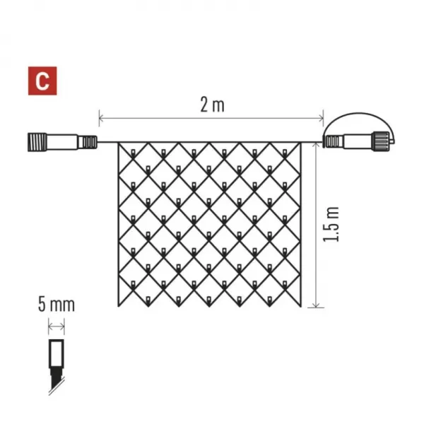 EMOS D1DW01 CONNECT NET 160 LED 1,5x2m IP44-světýlka