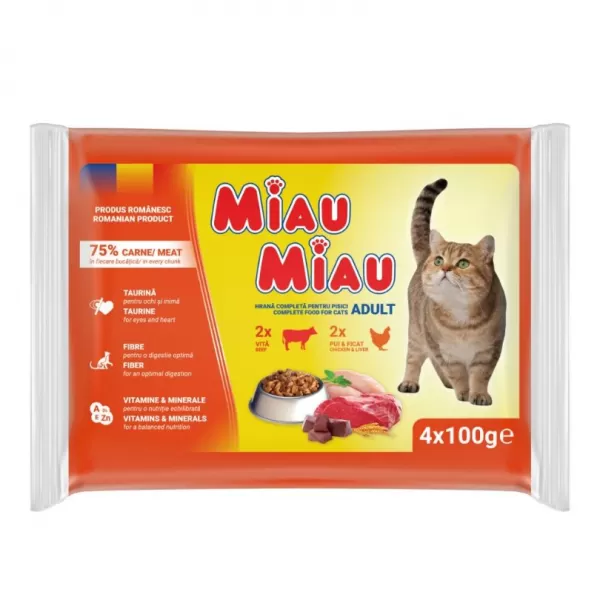 JUKO Miau Miau 4-pack mix pouch BEEFCHICKEN 4x100g