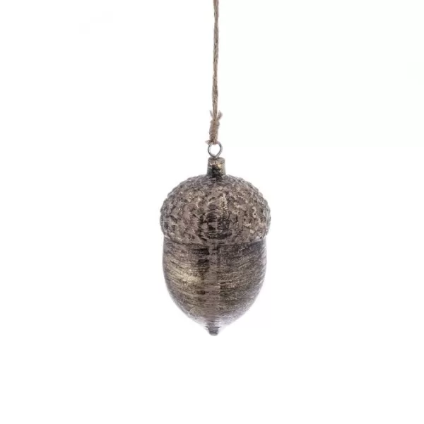 Žalud UH dekorace závěsný hnědý 6x6x10 cm