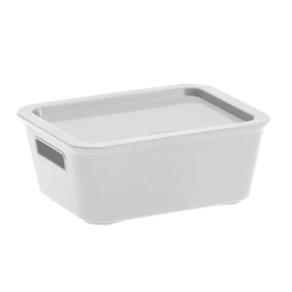 Úložný box BELLA M s víkem - 1,18 l šedá