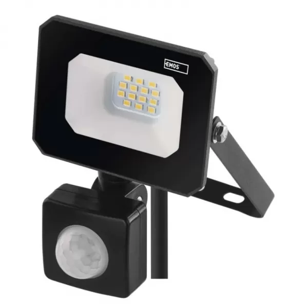 EMOS LED reflektor SIMPO s pohybovým čidlem, 10W, černý, neutrální bílá ZS2313