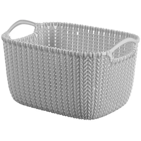 Košík pletený obdélník KNIT 8L svetle šedá