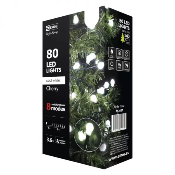EMOS 80 LED CHERRY MF 8M IP44 CW ZY2027