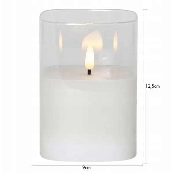 NIPEKO Svíce LED bílá hranatá 13cm