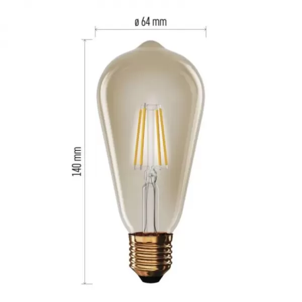EMOS LED žárovka Vintage ST64/E27/4,5W (40W)/420 lm/teplá bílá