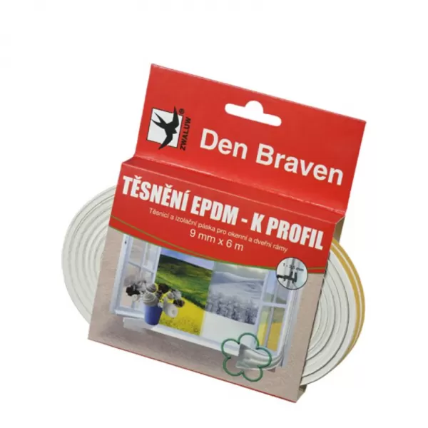 DENB profil Těsnící z EPDM pryže P-profil bílý 9x5,5x6m Mappy