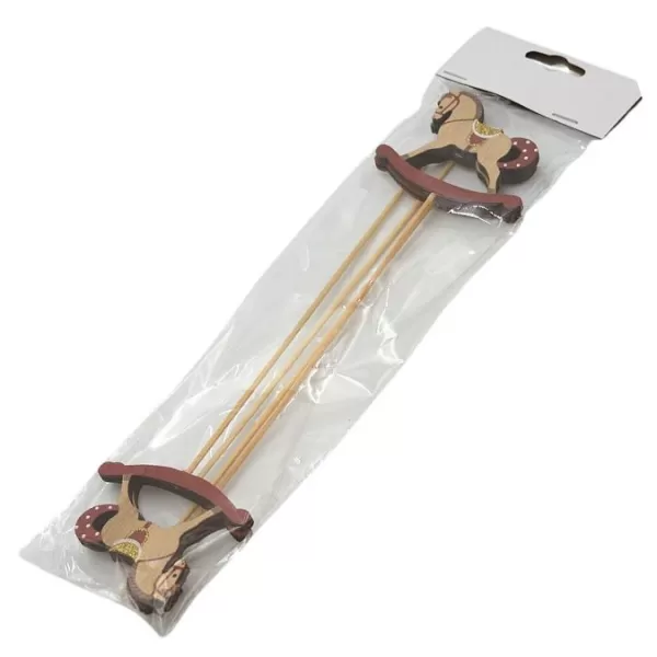 Dekorace - Zápich dřevo houpací koník 10cm