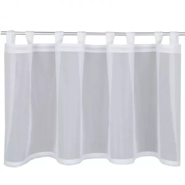 Vitrážní záclonka s poutky Voile 135x50cm bílá