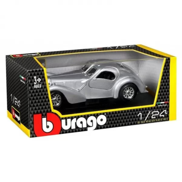 Bburago - Auta HOBBY, Bugatti Atlantic, stříbrná, 1:24